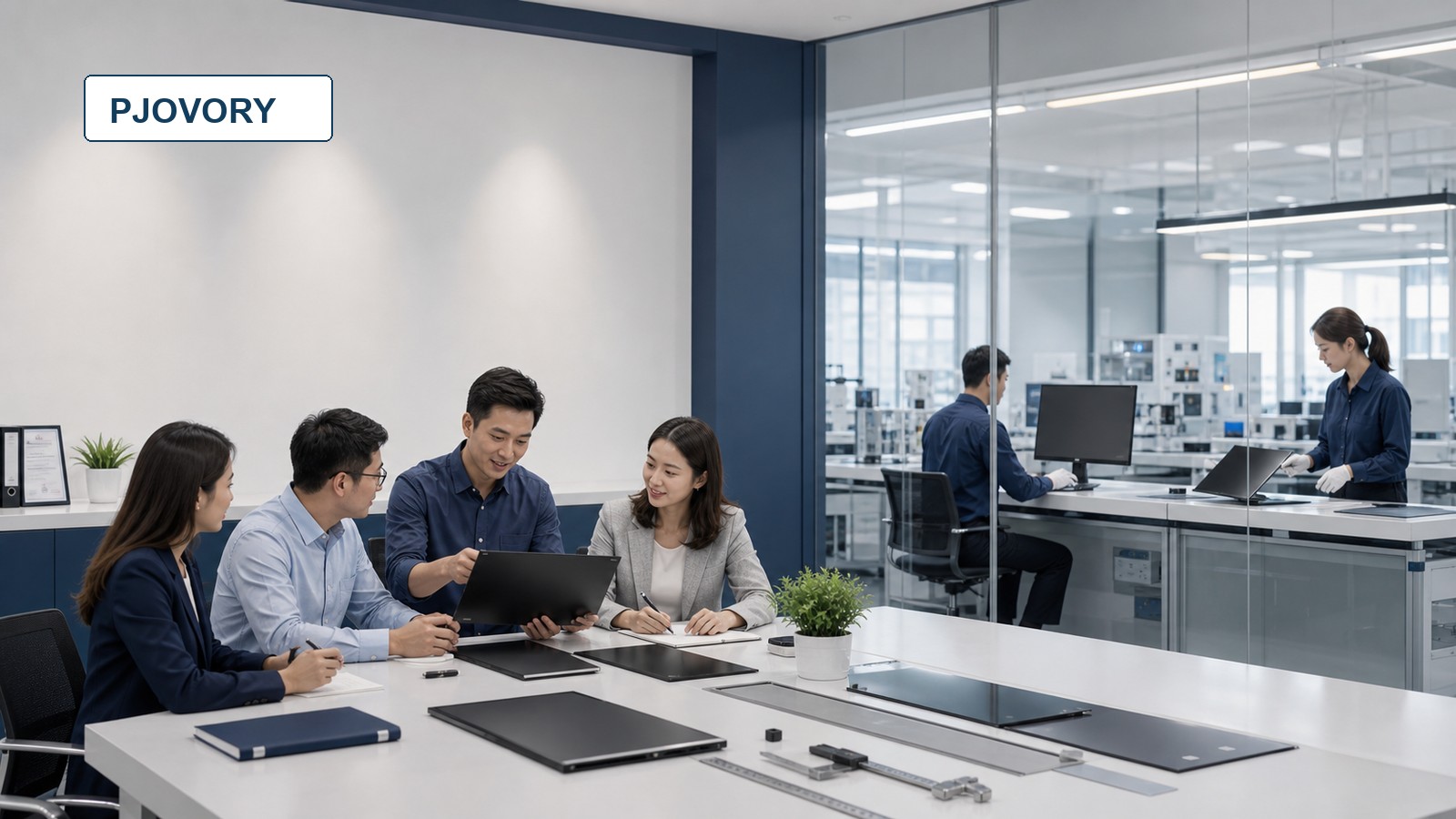 Modern office privacy screen setup